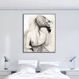 13128y Sketch Style Beauty Back Chest Frameless Canvas Painting Decoration Art Canvas Modern Home Decoration Painting - one46.com.au