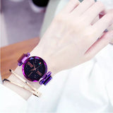 Women Fashion wild Starry sky watch Milan Magnet Buckle Luxury Fashion Ladies Geometric Surface Roman Numeral Quartz Watch - one46.com.au