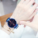 Women Fashion wild Starry sky watch Milan Magnet Buckle Luxury Fashion Ladies Geometric Surface Roman Numeral Quartz Watch - one46.com.au