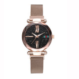 Women Fashion wild Starry sky watch Milan Magnet Buckle Luxury Fashion Ladies Geometric Surface Roman Numeral Quartz Watch - one46.com.au