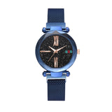 Women Fashion wild Starry sky watch Milan Magnet Buckle Luxury Fashion Ladies Geometric Surface Roman Numeral Quartz Watch - one46.com.au