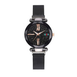 Women Fashion wild Starry sky watch Milan Magnet Buckle Luxury Fashion Ladies Geometric Surface Roman Numeral Quartz Watch - one46.com.au
