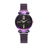 Women Fashion wild Starry sky watch Milan Magnet Buckle Luxury Fashion Ladies Geometric Surface Roman Numeral Quartz Watch - one46.com.au