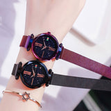 Women Fashion wild Starry sky watch Milan Magnet Buckle Luxury Fashion Ladies Geometric Surface Roman Numeral Quartz Watch - one46.com.au