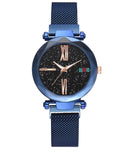 Women Fashion wild Starry sky watch Milan Magnet Buckle Luxury Fashion Ladies Geometric Surface Roman Numeral Quartz Watch - one46.com.au