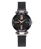 Women Fashion wild Starry sky watch Milan Magnet Buckle Luxury Fashion Ladies Geometric Surface Roman Numeral Quartz Watch - one46.com.au