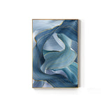 Abstract Blue Gold Foil Annual Ring Canvas Art Modern Blue and Gold Poster Luxury Wall Picture for Living Room 3D Place Tableau - one46.com.au