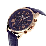 Luxury Fashion Casual Gold Red Women Watches Faux Leather Women's Geneva Roman Numerals Faux Leather 2019 Analog Quartz Watch Q - one46.com.au