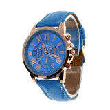 Luxury Fashion Casual Gold Red Women Watches Faux Leather Women's Geneva Roman Numerals Faux Leather 2019 Analog Quartz Watch Q - one46.com.au