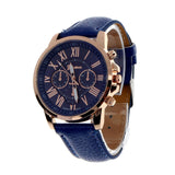 Luxury Fashion Casual Gold Red Women Watches Faux Leather Women's Geneva Roman Numerals Faux Leather 2019 Analog Quartz Watch Q - one46.com.au