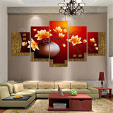 5 Pieces Canvas Painting Wall Pictures For Living Room Home Decorations Poster Modern Flower Vase Art Prints Oil Paintings Gifts - one46.com.au