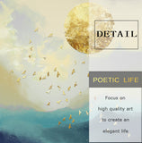 Abstract Gold Field Sun Canvas Painting Golden Foil Poster Print Big Wall Art for Living room Tableaux Cuadros Salon Decoracion - one46.com.au