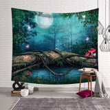 Tree Scenery Tapestry Home Decorations Wall Hanging Wall Tapestry Blanket Farmhouse Decor  Window Tapestry 4 Size Psychedelic - one46.com.au