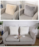 Artificial Wool Fur Sheepskin Cushion Cover Hairy Faux Plain Fluffy Soft Throw Pillowcase Washable Square Solid Pillow Case - one46.com.au