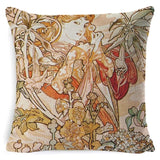 Vintage European Cushion Cover Art Nouveau Mucha Gallery Cushion Case Home Decorative Beautiful Girl Pattern Linen Pillowcase - one46.com.au