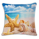 Sea Beach Cushion Cover Woven Linen Family Affection Sofa Car Seat Family Home Decorative Throw Pillow Case Housse De Coussin - one46.com.au