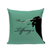 Fashion Women Cushion Cover Linen Girl Printing Throw Pillow Case Black Striped Romantic Red Wine Decorative Pillow Cover - one46.com.au