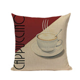 Fashion Women Cushion Cover Linen Girl Printing Throw Pillow Case Black Striped Romantic Red Wine Decorative Pillow Cover - one46.com.au