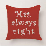 Cushion Cover Home Sweet Pillow Case Cotton Linen Mr Right Cushion Sofa Bedroom Decorative Pillow Cover - one46.com.au
