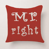 Cushion Cover Home Sweet Pillow Case Cotton Linen Mr Right Cushion Sofa Bedroom Decorative Pillow Cover - one46.com.au