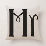 Cushion Cover Home Sweet Pillow Case Cotton Linen Mr Right Cushion Sofa Bedroom Decorative Pillow Cover - one46.com.au