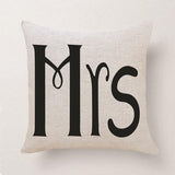 Cushion Cover Home Sweet Pillow Case Cotton Linen Mr Right Cushion Sofa Bedroom Decorative Pillow Cover - one46.com.au