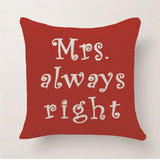 Cushion Cover Home Sweet Pillow Case Cotton Linen Mr Right Cushion Sofa Bedroom Decorative Pillow Cover - one46.com.au