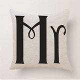 Cushion Cover Home Sweet Pillow Case Cotton Linen Mr Right Cushion Sofa Bedroom Decorative Pillow Cover - one46.com.au