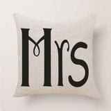 Cushion Cover Home Sweet Pillow Case Cotton Linen Mr Right Cushion Sofa Bedroom Decorative Pillow Cover - one46.com.au