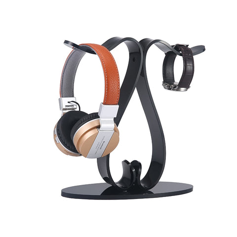 Double Heads Headphone Headset Stand Holder Stand Holder Fashion Desktop Storage Display For Headphones Bracket - one46.com.au