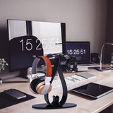 Double Heads Headphone Headset Stand Holder Stand Holder Fashion Desktop Storage Display For Headphones Bracket - one46.com.au