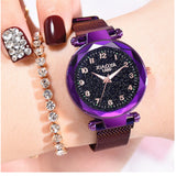 Women watch Fashion wild Starry sky numeral Milan Magnet Buckle Luxury Fashion Ladies Geometric Roman Numeral Quartz Watch - one46.com.au