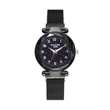 Women watch Fashion wild Starry sky numeral Milan Magnet Buckle Luxury Fashion Ladies Geometric Roman Numeral Quartz Watch - one46.com.au