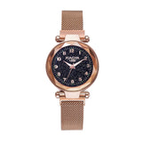 Women watch Fashion wild Starry sky numeral Milan Magnet Buckle Luxury Fashion Ladies Geometric Roman Numeral Quartz Watch - one46.com.au