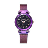 Women watch Fashion wild Starry sky numeral Milan Magnet Buckle Luxury Fashion Ladies Geometric Roman Numeral Quartz Watch - one46.com.au