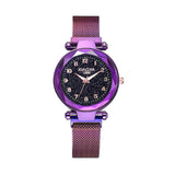 Women watch Fashion wild Starry sky numeral Milan Magnet Buckle Luxury Fashion Ladies Geometric Roman Numeral Quartz Watch - one46.com.au