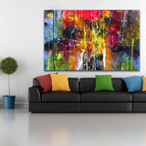 QKART Abstract Painting Colorful Canvas Wall Pictures for Living Room Office Bedroom  Modern Canvas Oil Painting - one46.com.au