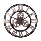 European Style Wall Clock Vintage Creative Round Wooden Wall Clock Home Office Cafe Hanging Home Decoration Clock - one46.com.au