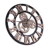 European Style Wall Clock Vintage Creative Round Wooden Wall Clock Home Office Cafe Hanging Home Decoration Clock - one46.com.au