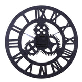 European Style Wall Clock Vintage Creative Round Wooden Wall Clock Home Office Cafe Hanging Home Decoration Clock - one46.com.au