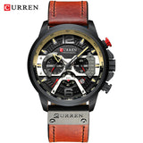 Top Brand Luxury Mens Watches Military Sports Army Fashion Leather Wristwatch Leather Quartz Watch erkek saat 8329 - one46.com.au