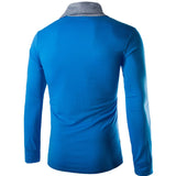 England Style Men's T Shirt Autumn Long Sleeve Tee Slim Fit Folded Collar Tee Shirt Casual Tshirts Fashion Men Tops Male Hombre - one46.com.au