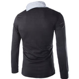 England Style Men's T Shirt Autumn Long Sleeve Tee Slim Fit Folded Collar Tee Shirt Casual Tshirts Fashion Men Tops Male Hombre - one46.com.au