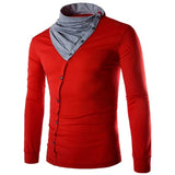 England Style Men's T Shirt Autumn Long Sleeve Tee Slim Fit Folded Collar Tee Shirt Casual Tshirts Fashion Men Tops Male Hombre - one46.com.au